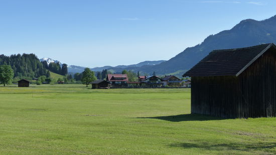 Wiese in Sicht
Im mittleren Haus der Häuser im Hintergrund liegt unsere FeWo