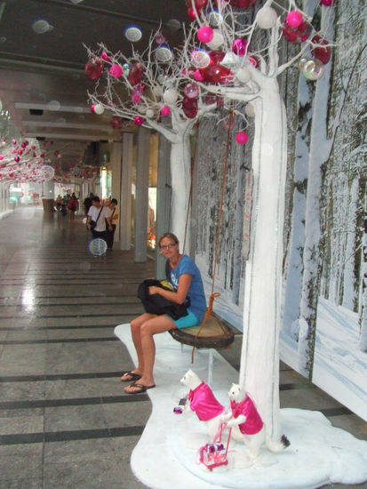 typische Weihnachtsdeko....man beachte die zwei Viecher....was des auch immer is!?