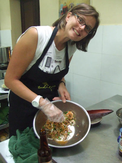 Bananenblütensalat mit Shrimps und getrocknetem Rindfleisch (oba ohne Nüsse)