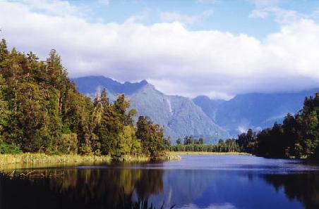 Lake Matheson bei Fox Glacier Village, Westküste, Südinsel