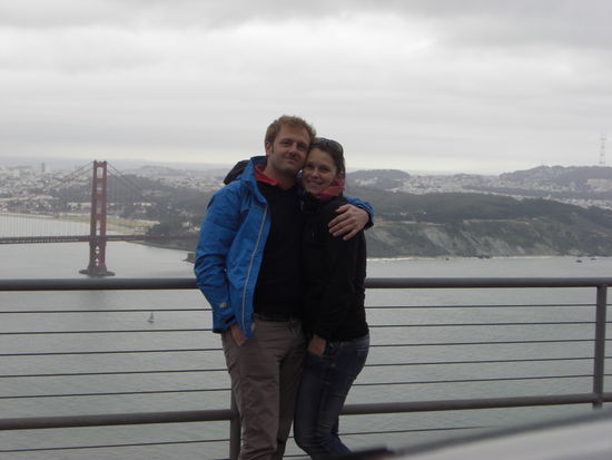 Ben schläft, wir frieren bei eisigem Wind, Blick von Marin County auf SF