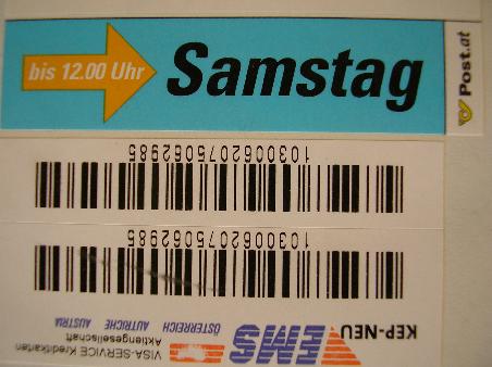 Mit Samstags-Eil-Zustellung doch noch rechtzeitig erhalten.