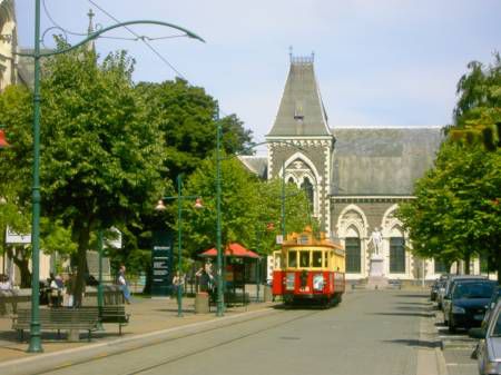 Cable Car vor den Art Galleries