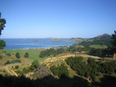 Opito Bay mit Blick auf ein Paar der Coromandel Islands!