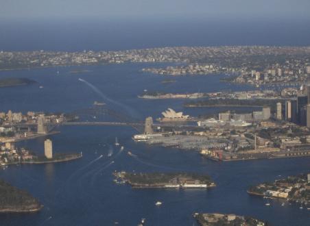 Auch Sydney ist umzingelt vom Ozean