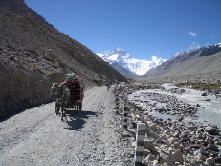 Erster Blick auf den Everest