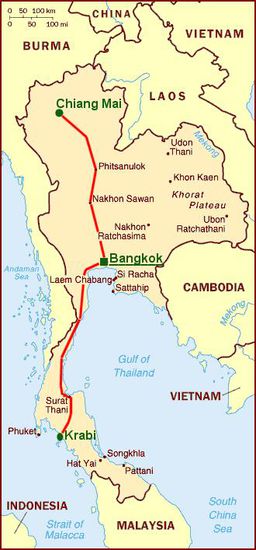 Von Krabi nach Chiang Mai, der Metropole im Norden.