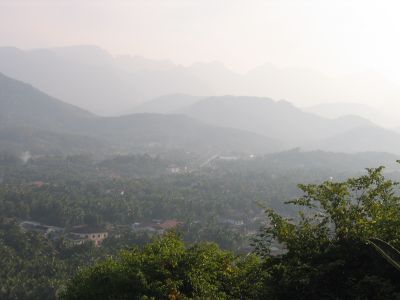 Bergketten entlang des Mekong Rivers