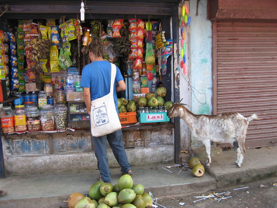 Typischer indischer Kiosk/Supermarkt irgendwo in Indien