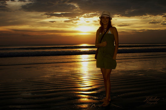 random, a nice girl comes to the beach