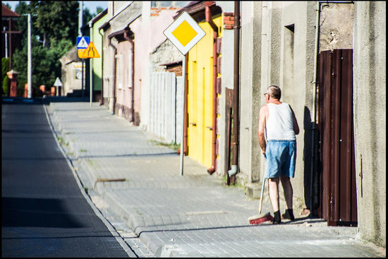 Während der Durchfahrt durch einen polnischen Ort.
