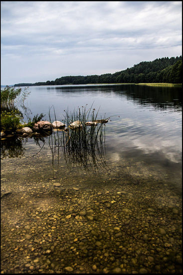 Hier am See kann man Ferienhäuser anmieten. Das ist die Stelle, wo gestern das Familienfest stattfand.