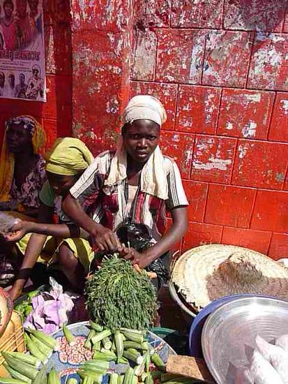 Gemüse- und Obsteinkauf in Tamale