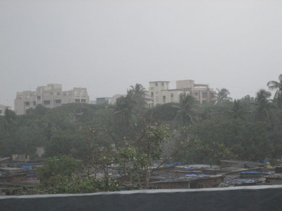 hinter der Mauer die Slums