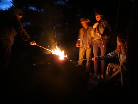 Marshmallows über dem Lagerfeuer