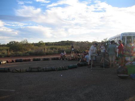 Ready for dinner- zum sunset am Uluru