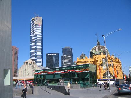 Flinders Station- eine der schoensten Bahnhofsfassaden Australiens