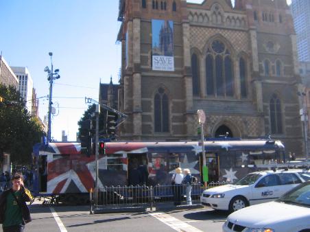 Tram in front of St. Pauls Cathedral
