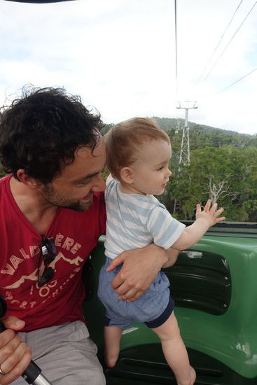 Mit derr Gondel ging es über den Regenwald nach Cairns hinunter