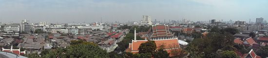Blick auf Bangkok von Golden Mount