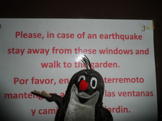 Hinweisschild im Hostel