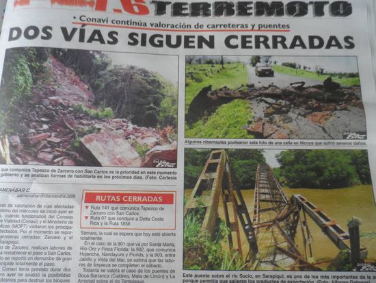 Tageszeitung zum Erdbeben