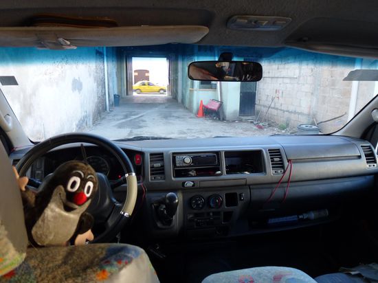 Auf dem Weg mit dem Collectivo nach Chichen Itza