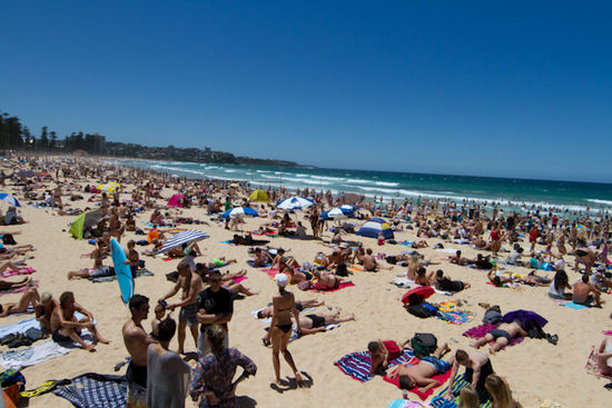 Manly Beach am 1. Januar