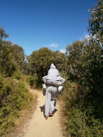 Auf dem Weg zum Scenic-Point, wieder eine der Attraktionen der Great-Ocean Road die es zu bestaunen gibt. Allerdings hatten wir eine echt harte Nacht hinter uns, es wurde schlagartig immer kälter, Sommer in Australien bei 7 Grad, mit Riesen-Gewitter und Regen prasselnd ohne Ende, die armen Camper in ihren Zelten, heute morgen war niemand mehr von denen da. Jedenfalls haben wir dann erstmal den Wetterbericht gecheckt und nachdem klar war, dass es erst ab Samstag wärmer wieder würde, beschlossen wir die 12 Apostel und die London Brigdge und alles andere auf der Rückfahrt  zu besuchen und stattdessen nach ROBE an die Südwestküste unterhalb von Adelaide zu fahren, da dort viel weniger Wind und wärmere  Temperaturen sein sollten. 400 km lagen vor uns und wir waren gespannt, ob wir dem Sommer begegnen würden. Xeni und Pablo ließen sich die Laune nicht verderben und waren wieder bester Laune !