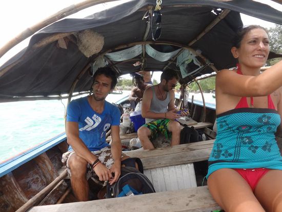 Im Longtil Boat mit Steffen und Giulia