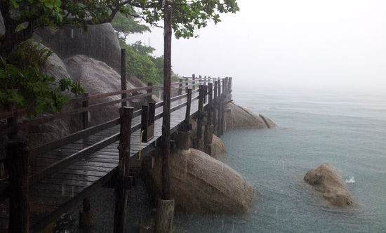 Südende der Insel, flucht vor dem Regen, vergebens....