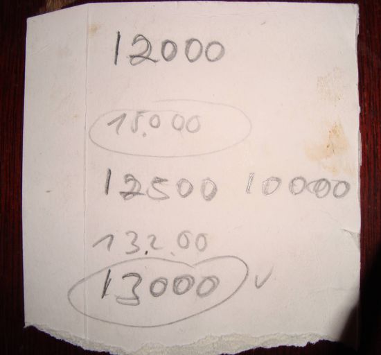 Mit Händen und Füßen und auf Zetteln "sprechend" kriegen wir doch keinen ordentlichen Wechselkurs - zu hart ist der Chinese. Durch und durch Geschäftsmann :-/