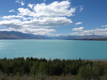 Lake Pukaki mit Mt. Cook im Hintergrund