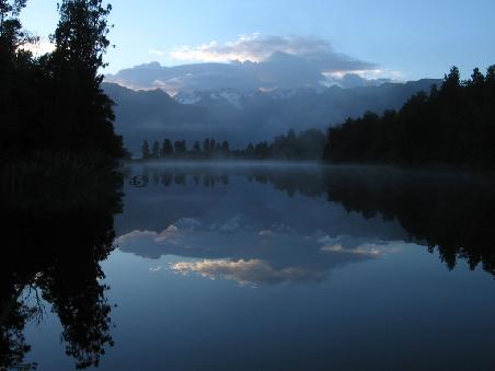 Lake Matheson mit Spiegelung vom Mt. Cook