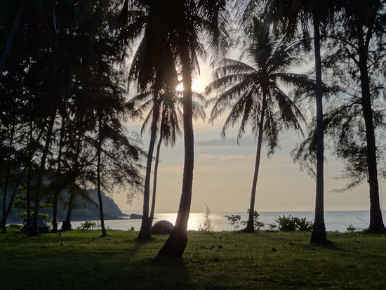 Blick von unserem Bungalow auf den Strand.