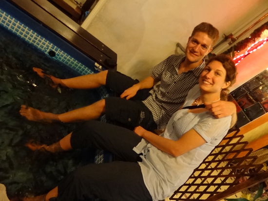 Fish Spa im Central Market in KL.