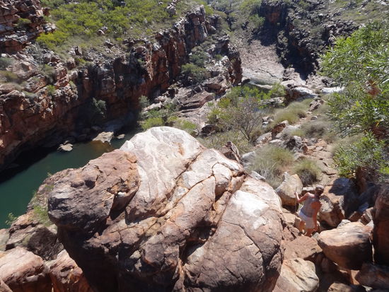 Wanderung zum Wasserfall in der Bell Gorge.