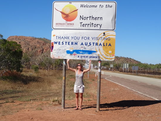 Grenzübergang von Western Australia ins Northern Territory.