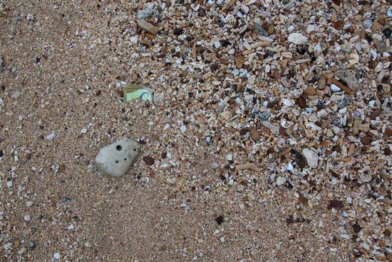 Und dabei Strandfundstücke sammeln.