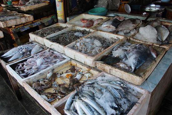 Sehr sehr frisch der Fisch in der Auslage, aber ob man wohl den Stingray im Bild wirklich "angeln" darf?? Naja, der Red Snapper war auf jeden Fall sehr gut!
