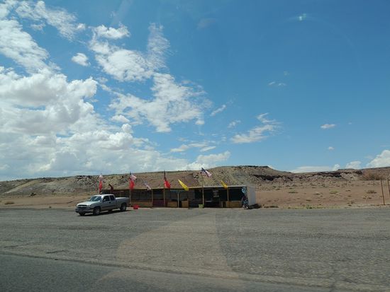Am Straßenrand verkauften die Indianer Handarbeiten und Schmuck.
