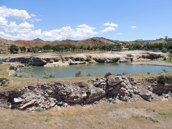 Thermopolis mit Kalksteinterassen von oben