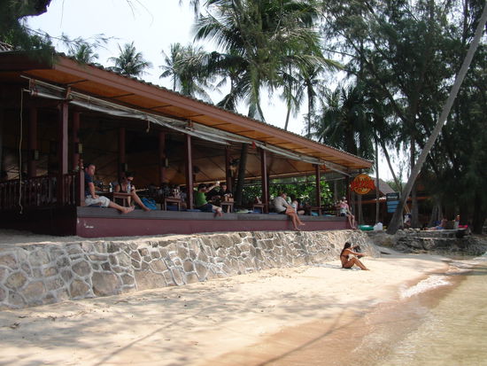 Das Resortrestaurant, von hier aus schreiben wir euch 