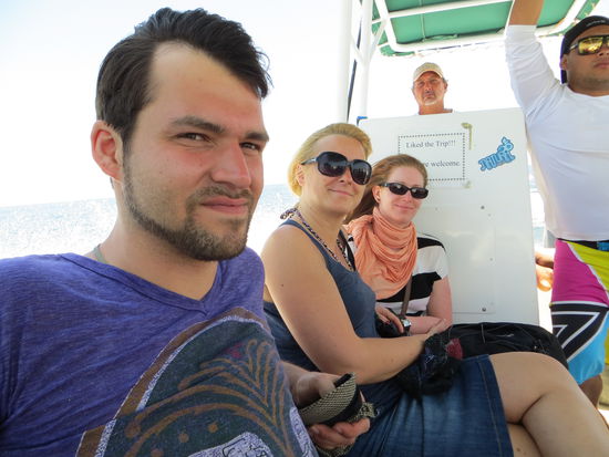 die etwas windige, aber sehr angenehme Überfahrt