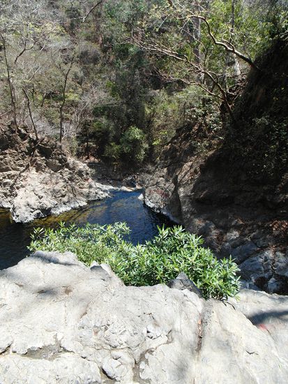 hier der Blick von Wasserfall 2 nach unten