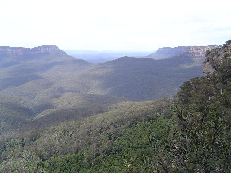 Die Blue Mountains. Sehen gar nicht blue aus - schaetze, ich muss hoeher!!