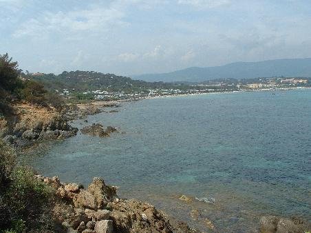 Blick auf die Bucht von Le Lavandou und den Campingplatz