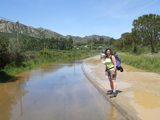 Überflutete Straßen nach dem Unwetter