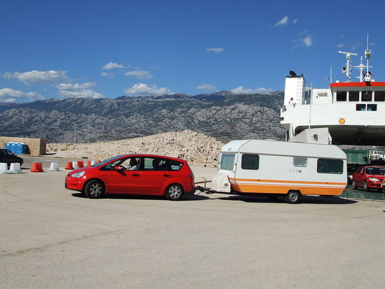 Ankunft mit der Fähre auf Pag