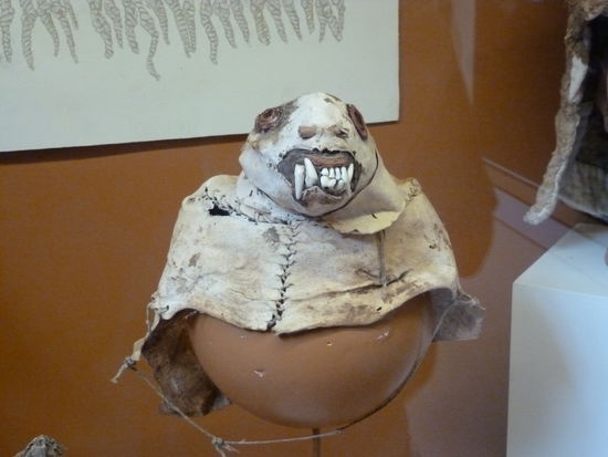 Eine Mütze aus Raubkatzenhaut hergestellt